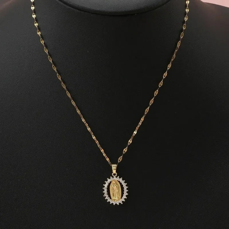 Collana Vergine Miracolosa con Zirconi