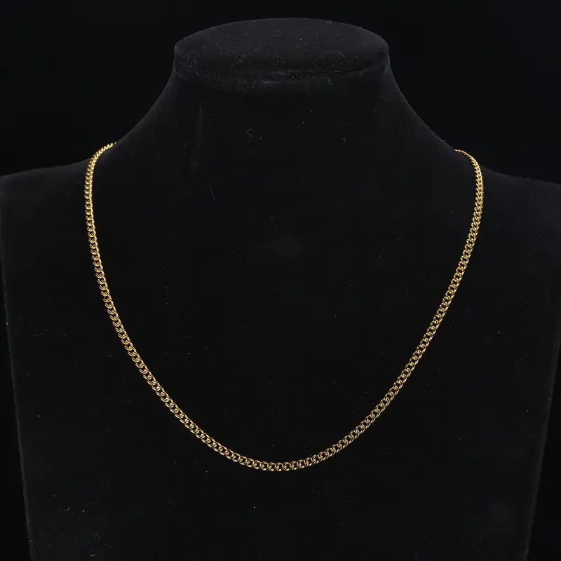 Collana a Catena a Maglie Cubane in Acciaio Inossidabile 3mm – Elegante e Ipoallergenica
