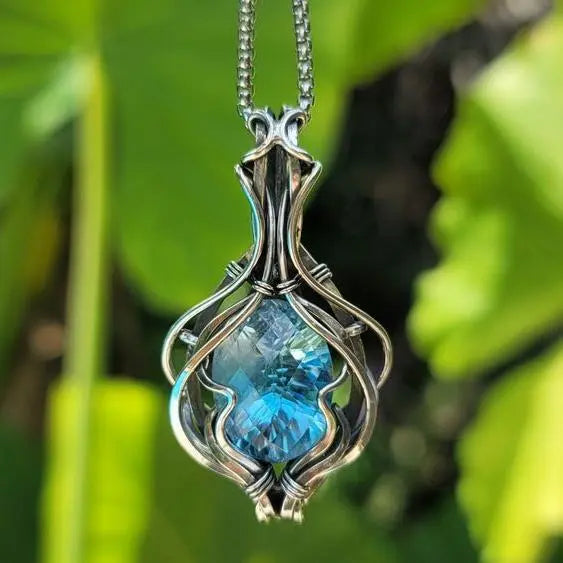 Collana Blu Vintage in Argento