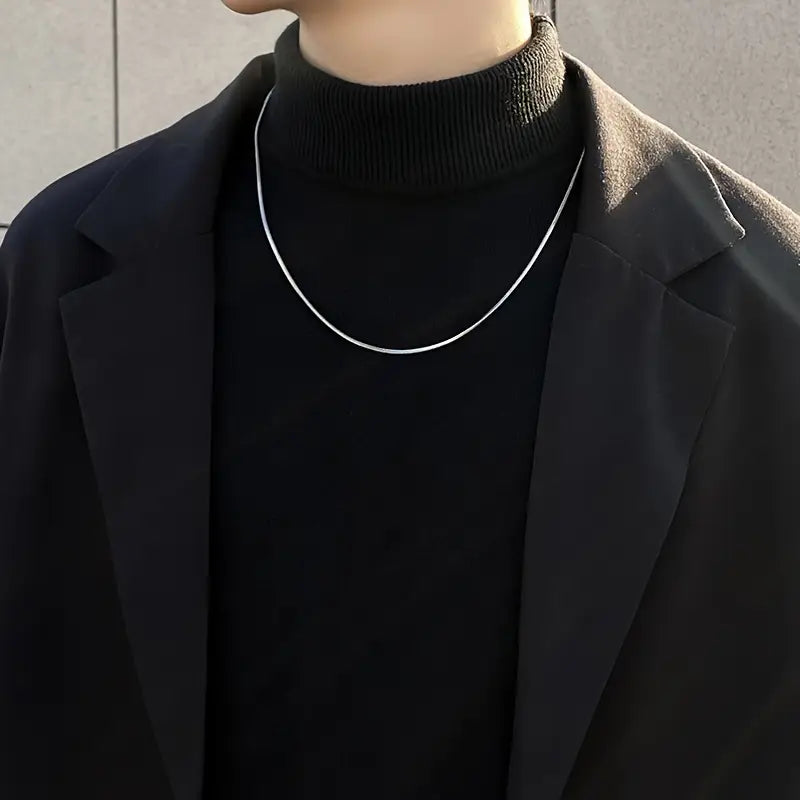 Collana da Uomo Minimalista a Catena Clavicola in Acciaio Inossidabile