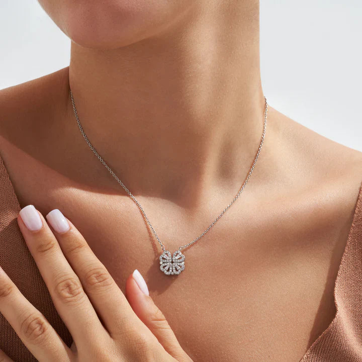 Collana Cuori Trifoglio in Argento