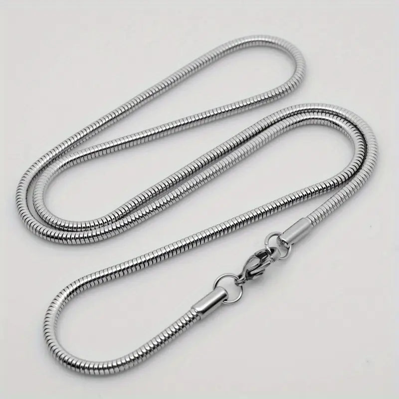 Collana a Catena Serpente Intrecciata Minimalista in Acciaio Inossidabile