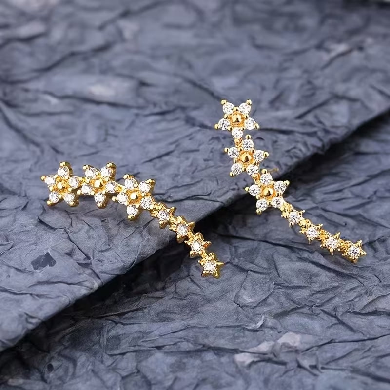 Orecchini floreali con paillettes