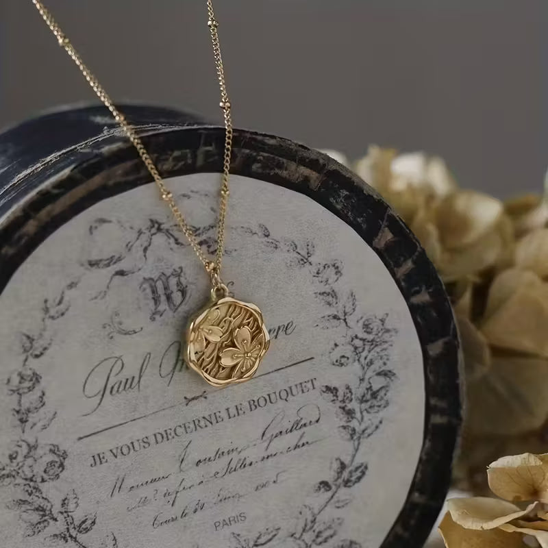 Collana con Charm Peonia Vintage