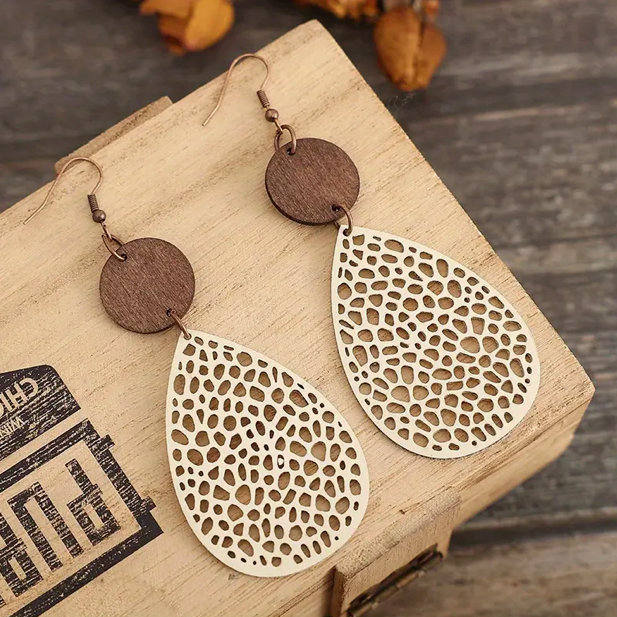 Orecchini Pendenti in Pelle Vintage