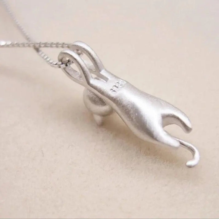 Collare gattino giocoso in argento sterling 925