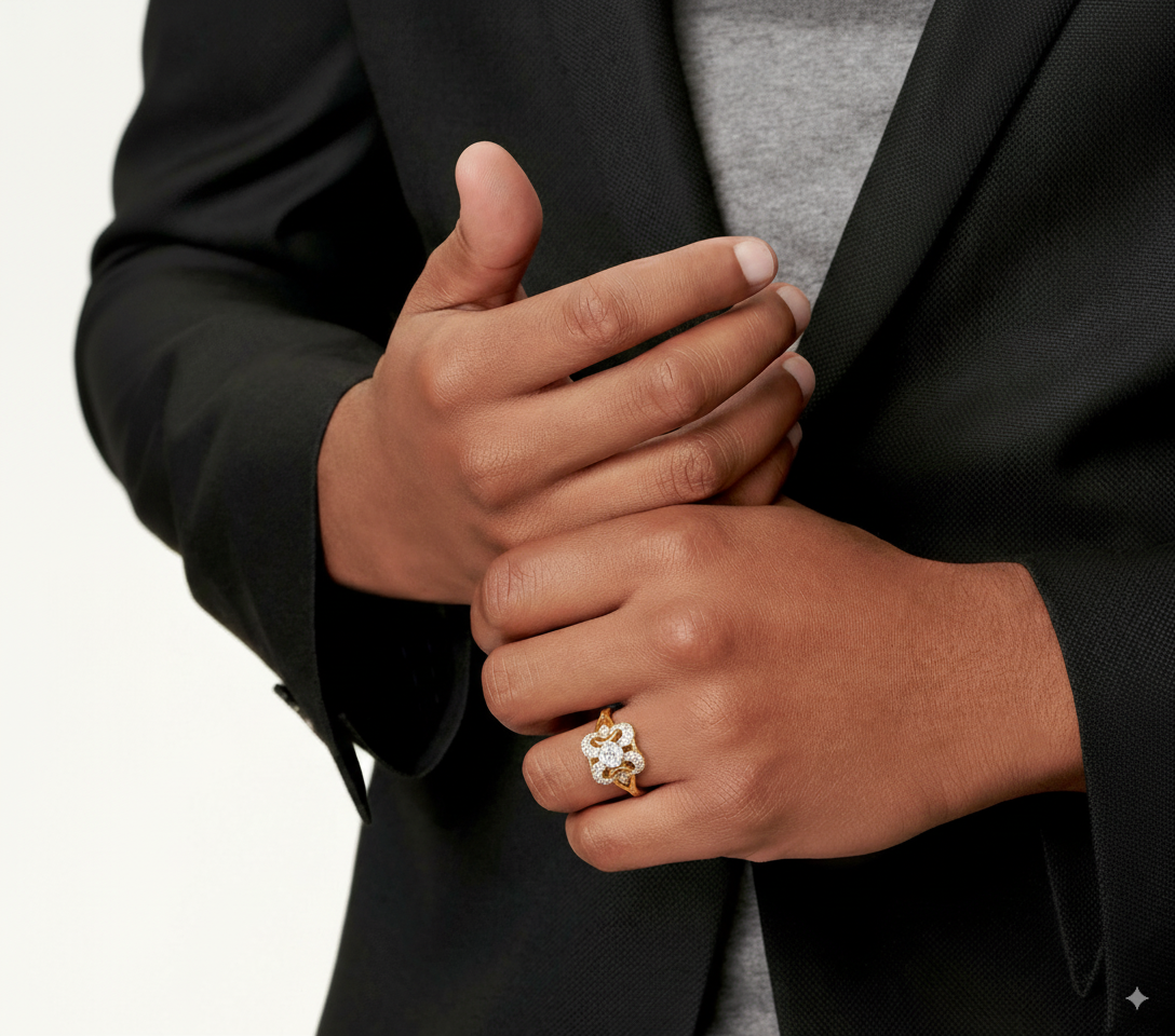 Anello d'oro vintage con zircone