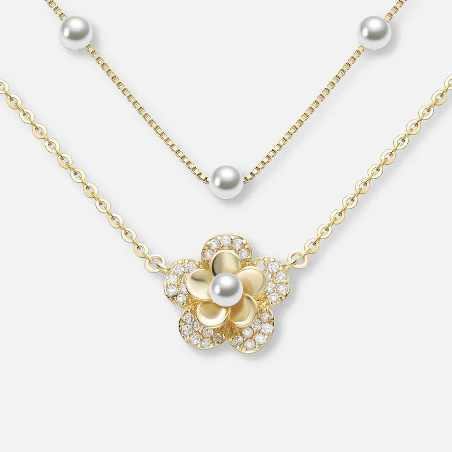 Collana a Strati Fiore di Perla