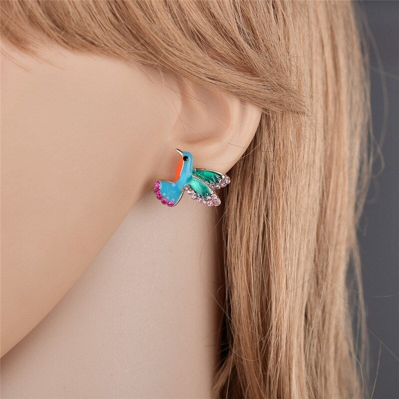 Orecchini colibrì di cristallo