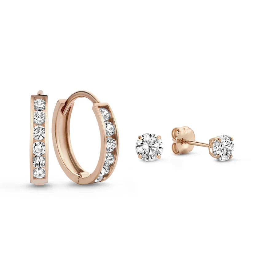 Set di orecchini pietra Dara Brillane | Oro bianco