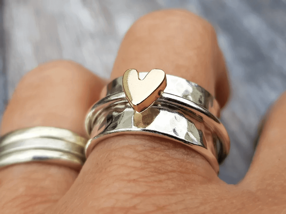 Alma - Anello cuore placcato oro