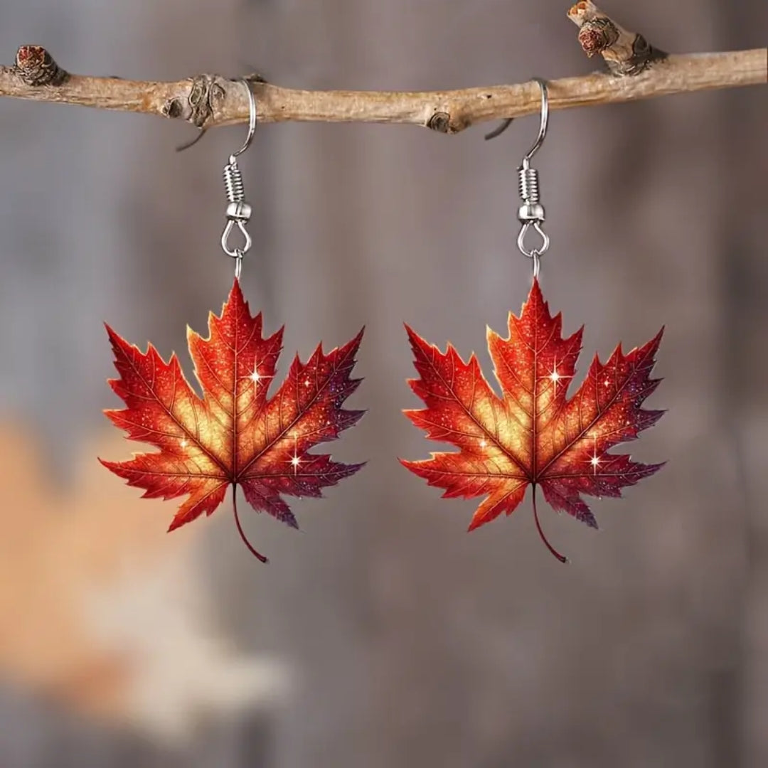 Orecchini foglia autunnale