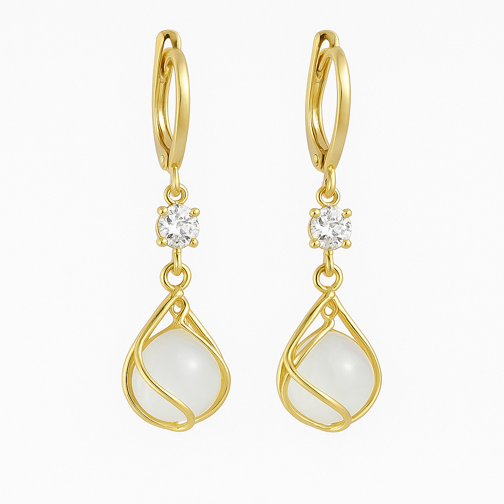 Orecchini in argento sterling con incastonatura rotonda