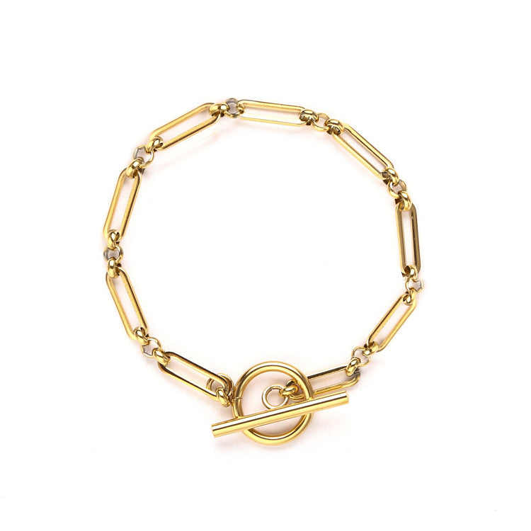 Bracciale Link T-Bar | Oro bianco