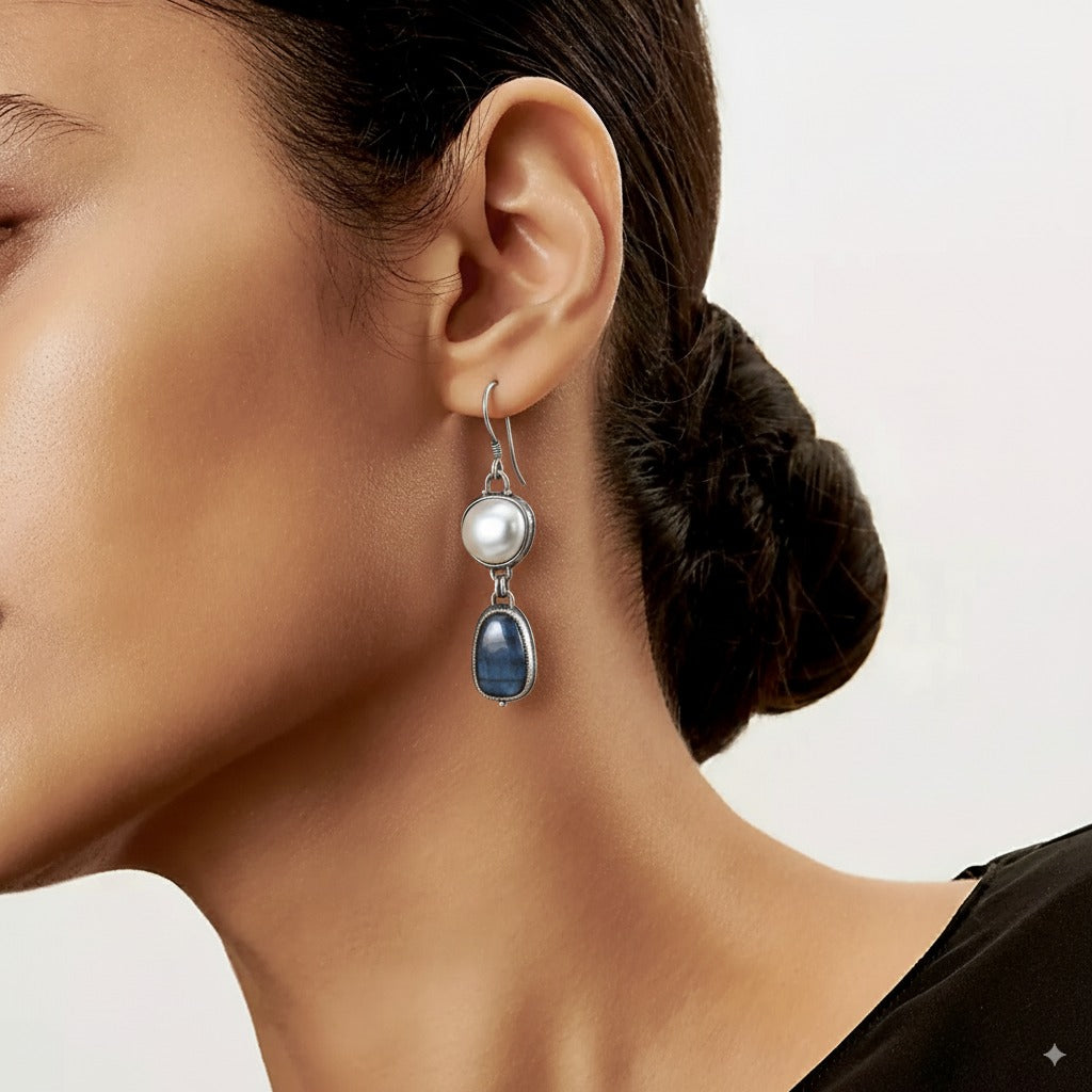 Orecchini Vintage in Pietre Naturali e Argento