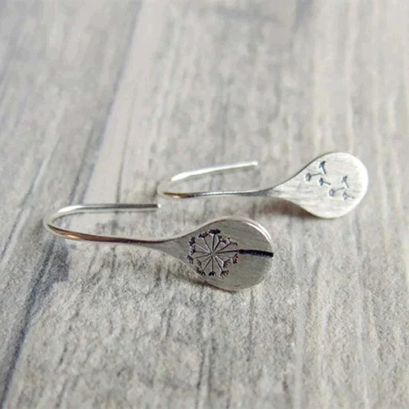 Orecchini foglia dente di leone in argento sterling 925