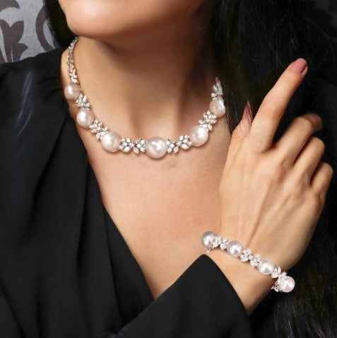 Set Gioielli con Perla Taglio Marquise – Bracciale & Collana