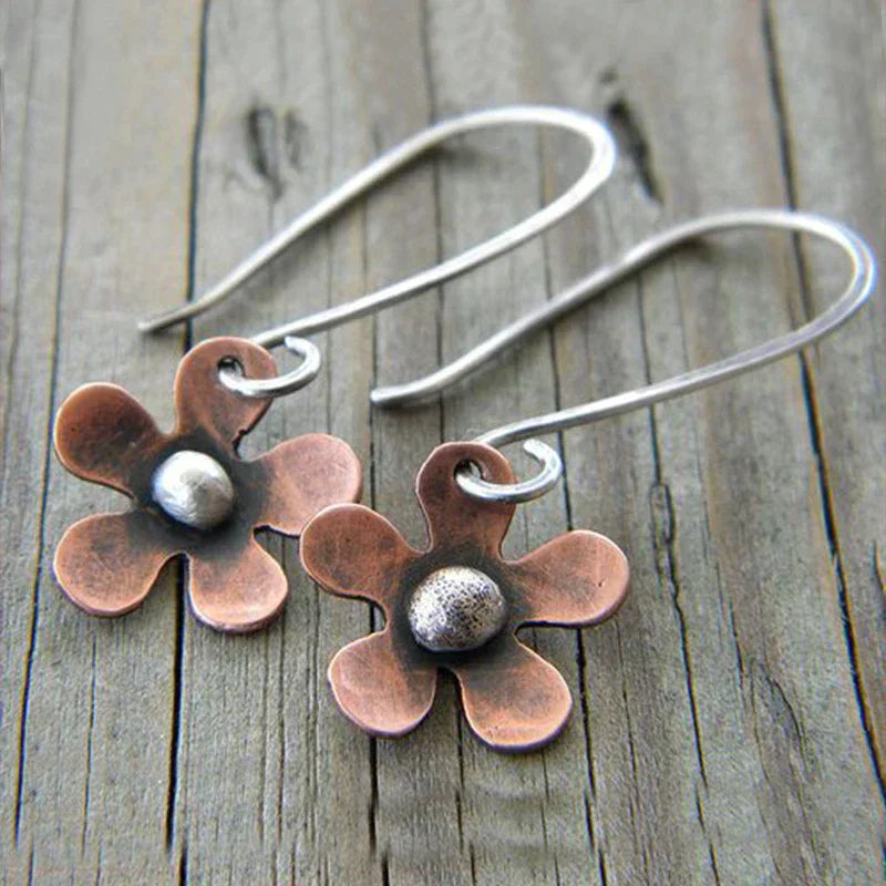 Orecchini vintage fiore in argento