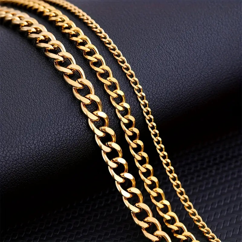 Collana a Catena Cubana Minimalista da Uomo