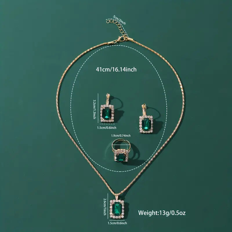 Set di gioielli Sylvara Greenveil | Oro bianco