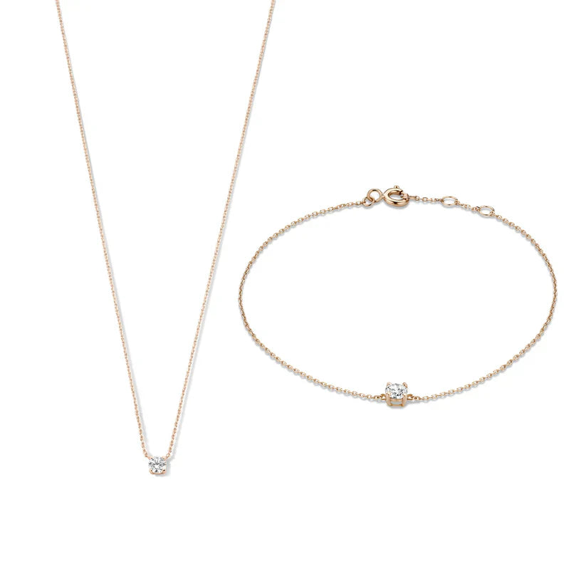 Set con Pietra di Moissanite Cléa | Dorato