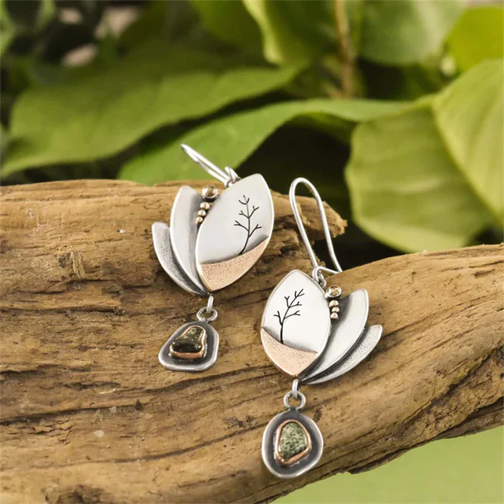 Orecchini vintage foglia di argento