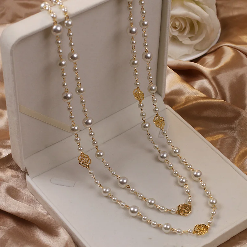 Elegante Collana d'Oro e Perle