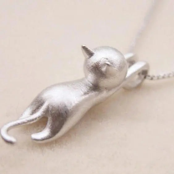 Collare gattino giocoso in argento sterling 925