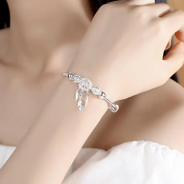 Braccialetto dreamcatcher regolabile in argento 925