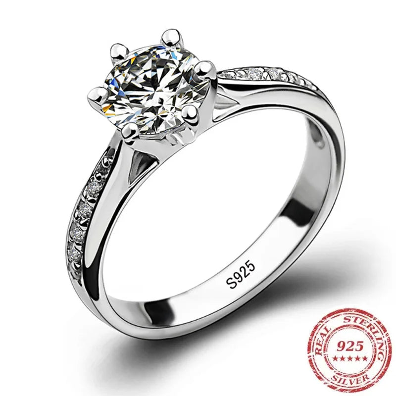 Anello Solitario Argento 925 con Zirconia Brillante
