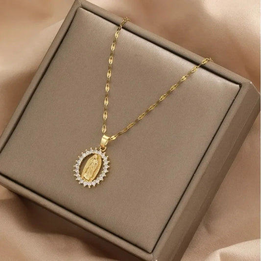 Collana Vergine Miracolosa con Zirconi