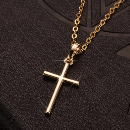 Collana Croce Classica Minimalista Dorata