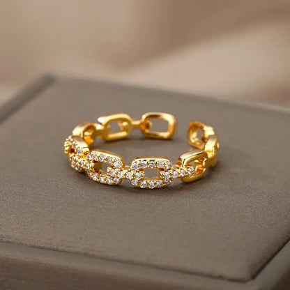 Anello Treccia Zirconia Regolabile