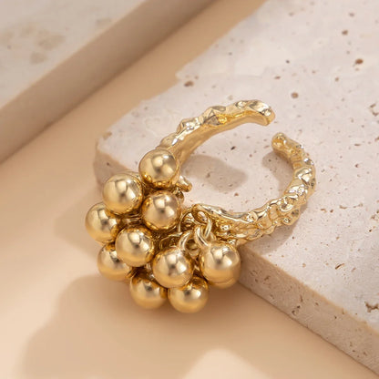 Anello Regolabile con Sfere Dorato