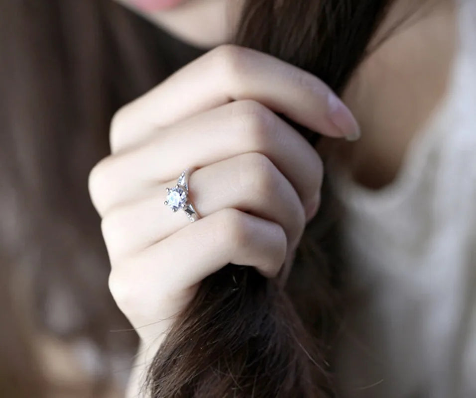 Anello Solitario Argento 925 con Zirconia Brillante