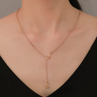 Collana Luna e Stella Celestiale Dorata