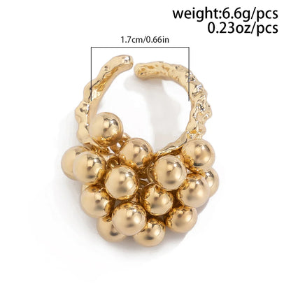Anello Regolabile con Sfere Dorato