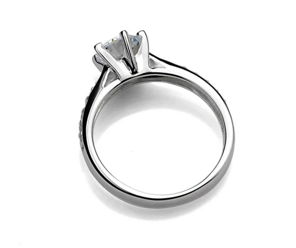 Anello Solitario Argento 925 con Zirconia Brillante