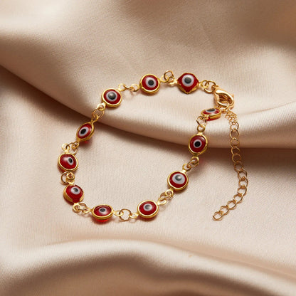 Bracciale Occhio Turco della Fortuna e Protezione Dorato Regolabile
