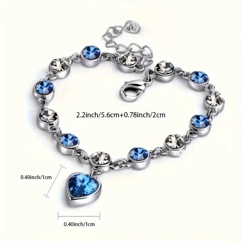 Bracciale bagliore Ocean Heart | Oro bianco