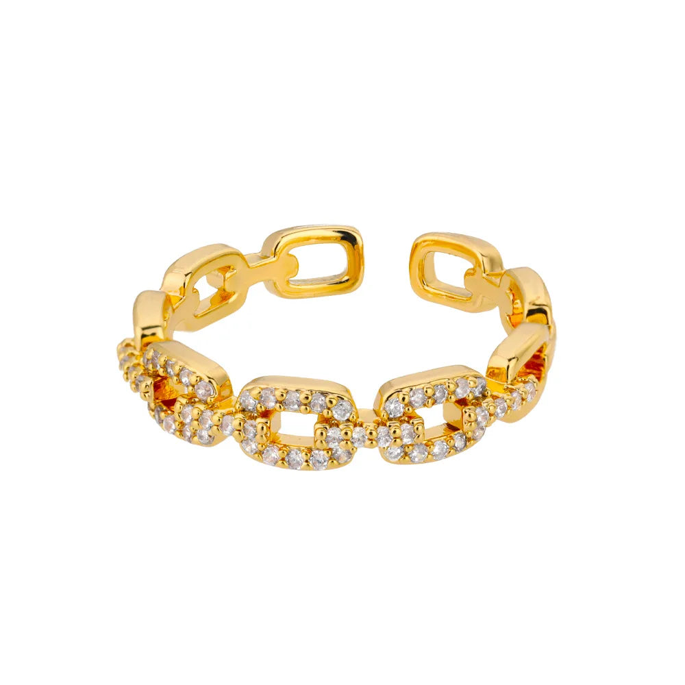 Anello Treccia Zirconia Regolabile