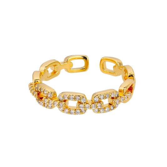 Anello Treccia Zirconia Regolabile