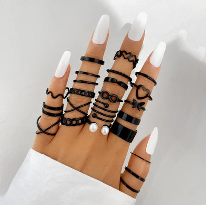 Set di Anelli Boho di Perla
