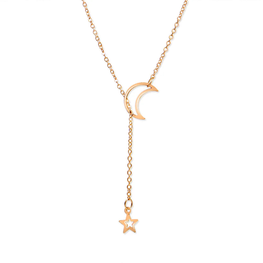 Collana Luna e Stella Celestiale Dorata
