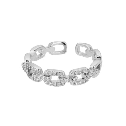Anello Treccia Zirconia Regolabile