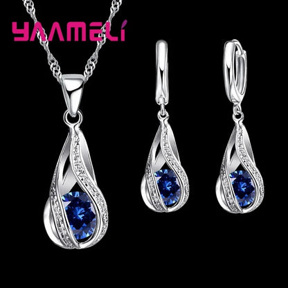 Set Collana e Orecchini Goccia di Rugiada Cristallo