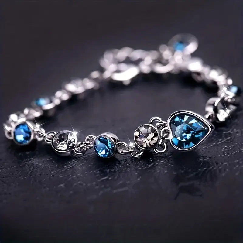 Bracciale bagliore Ocean Heart | Oro bianco