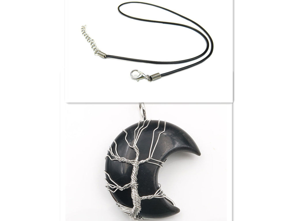 Collana Accessorio con Ciondolo Albero della Vita Cristallo di Luna