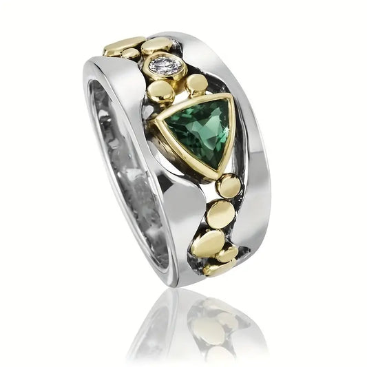 Anello Vintage Cristallo Verde