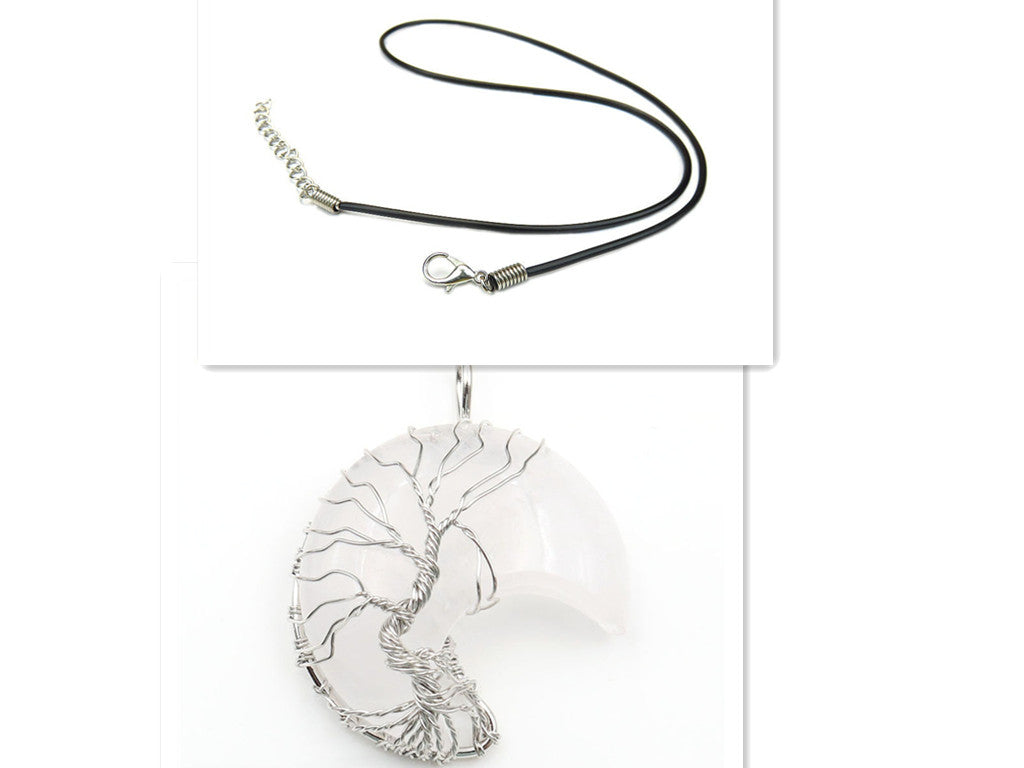 Collana Accessorio con Ciondolo Albero della Vita Cristallo di Luna
